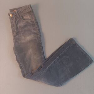 Anthrologie Pilcro Womens 26 Petite Cordoroys Dark Blue Grey Faded Wash Wide Leg